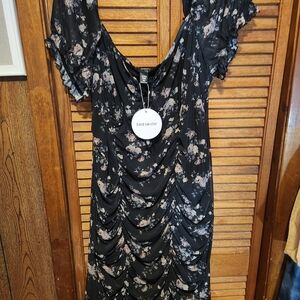 SHEIN Black Floral Mini Dress